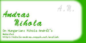 andras mihola business card